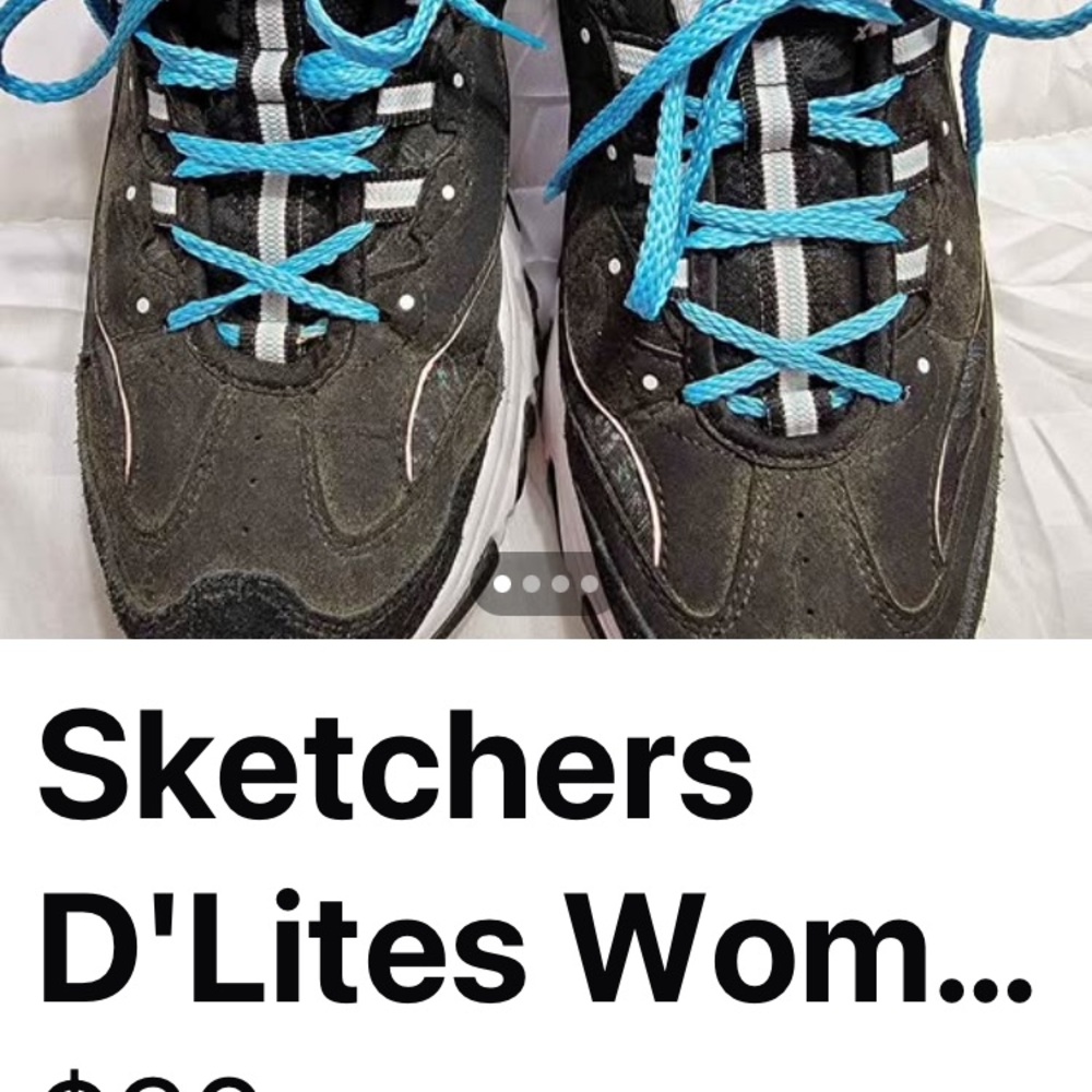 Skechers D'Lites Black and Blue Sneakers
